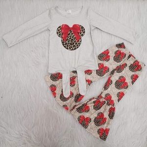 Minnie cute animal print pants set